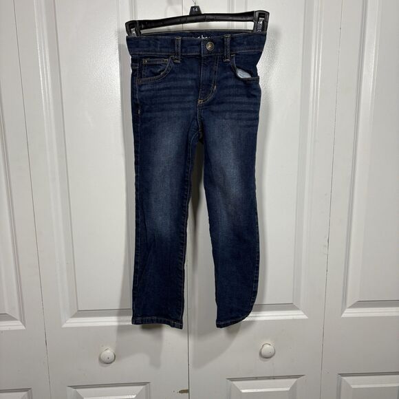 Jumping Beans Boys Jeans Size 5 Straight Fit Dark Wash Stretch Denim Casual - Picture 1 of 8